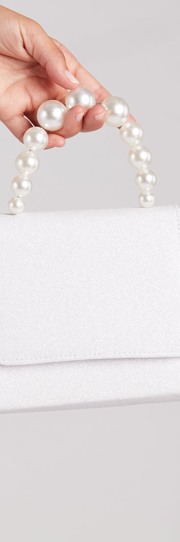 Glitz And Glitter Pearl Handle Handbag