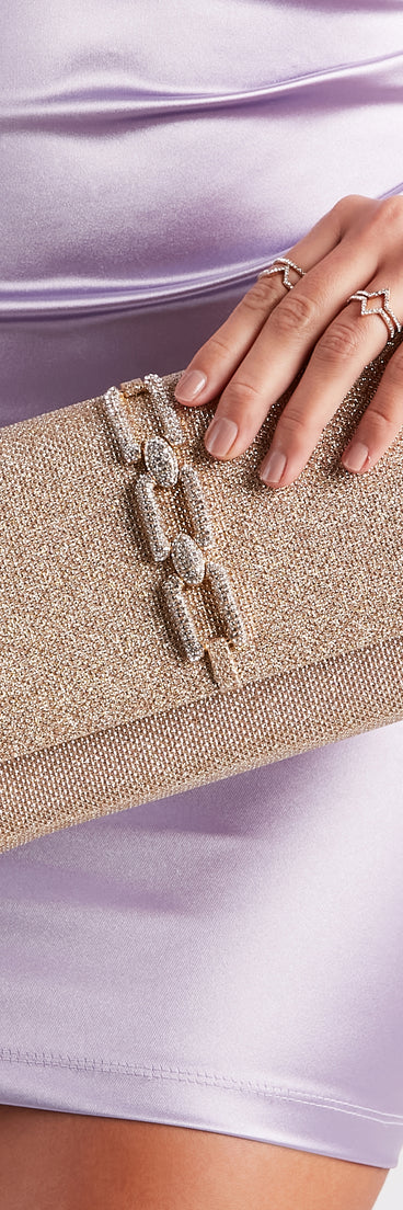With Linked In Style Rhinestone Trim Crossbody Bag as your homecoming jewelry or accessories, your 2023 Homecoming dress look will be fire!