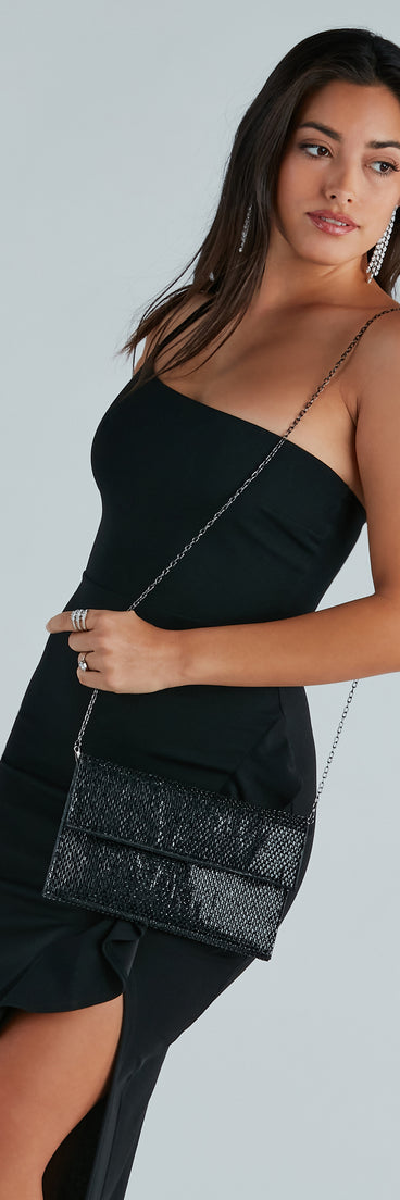 Perfect Shine Gemstone Fold-Over Clutch