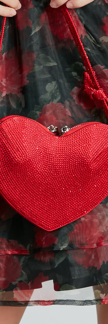 Falling For You Rhinestone Heart Bag