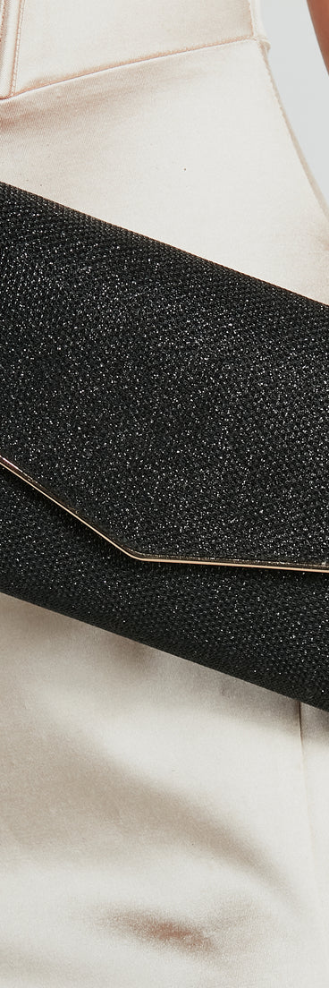 Magical Glow Glitter Mesh Foldover Clutch