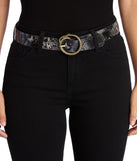Charmer Buckle Belt for 2022 festival outfits, festival dress, outfits for raves, concert outfits, and/or club outfits
