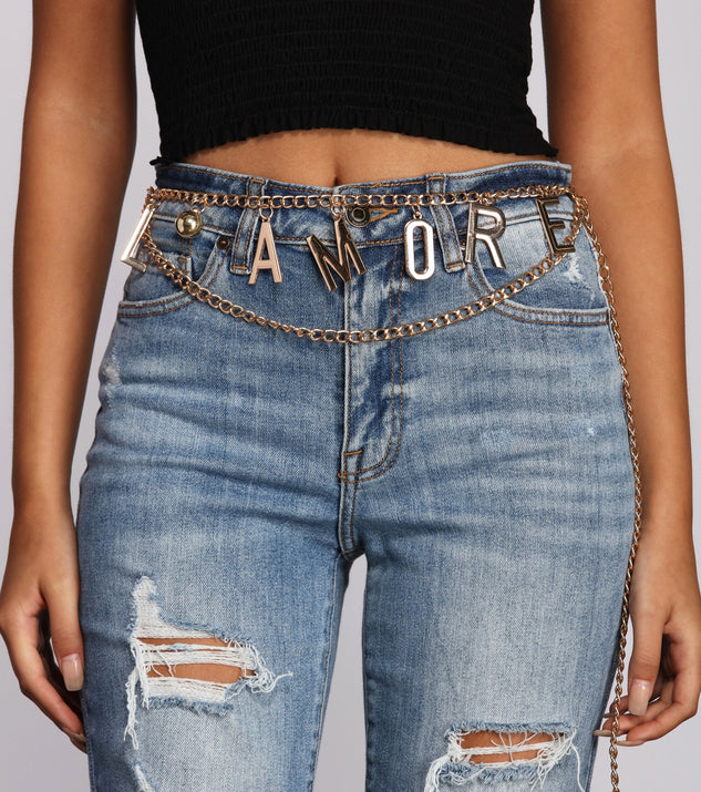L'amore Chain Link Belt for 2022 festival outfits, festival dress, outfits for raves, concert outfits, and/or club outfits