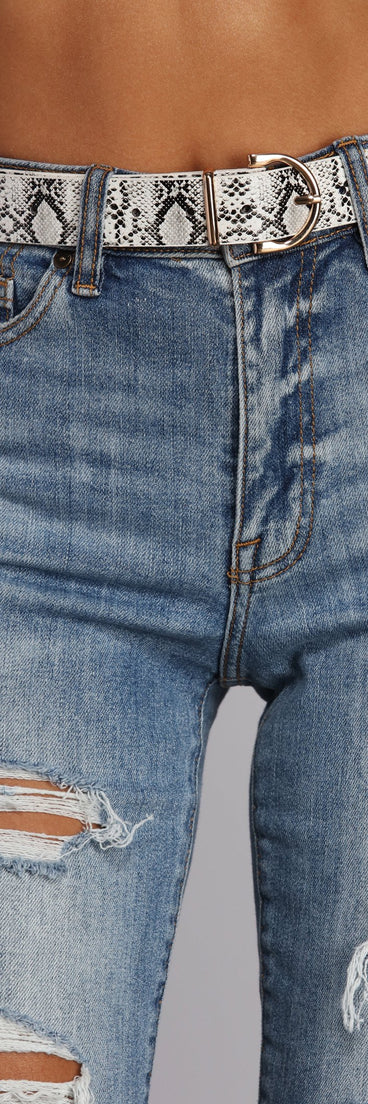 Sleek Snake Belt for 2022 festival outfits, festival dress, outfits for raves, concert outfits, and/or club outfits