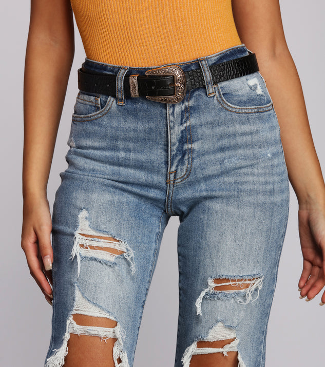 XL Etched Western Buckle Belt for 2022 festival outfits, festival dress, outfits for raves, concert outfits, and/or club outfits