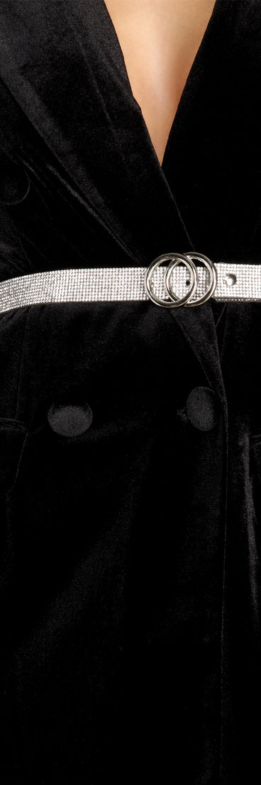 Double O-Ring Rhinestone Belt is a stunning choice for a bridesmaid dress or maid of honor dress, and to feel beautiful at Homecoming 2023, fall or winter weddings, formals, & military balls!