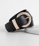 Touch Of Rhinestone Faux Leather Belt for 2022 festival outfits, festival dress, outfits for raves, concert outfits, and/or club outfits