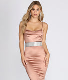 Faux Leather Stretch Rhinestone Belt is the perfect Homecoming look pick with on-trend details to make the 2023 HOCO dance your most memorable event yet!