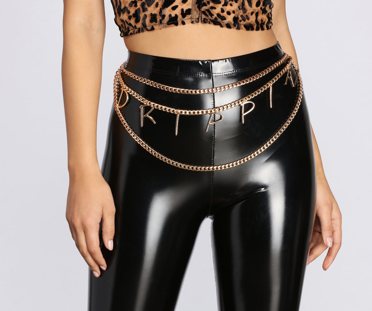 Drippin' In Gold Chain Belt & Windsor