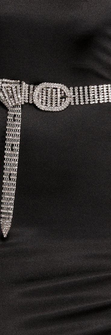 Feelin' Good Af Rhinestone Chain Belt creates the perfect New Year’s Eve Outfit or new years dress with stylish details in the latest trends to ring in 2023!