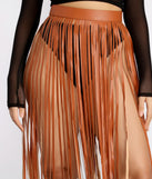 Rockin' Hun' Faux Leather Fringe Belted Skirt is a trendy pick to create 2023 festival outfits, festival dresses, outfits for concerts or raves, and complete your best party outfits!