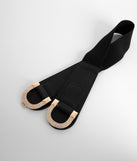 Lucky U Double Buckle Faux Leather Stretch Belt is a trendy pick to create 2023 festival outfits, festival dresses, outfits for concerts or raves, and complete your best party outfits!