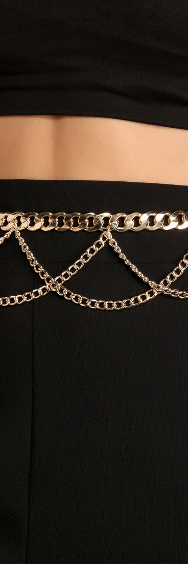 Snake Chain Layered Swag Belt is a trendy pick to create 2023 festival outfits, festival dresses, outfits for concerts or raves, and complete your best party outfits!