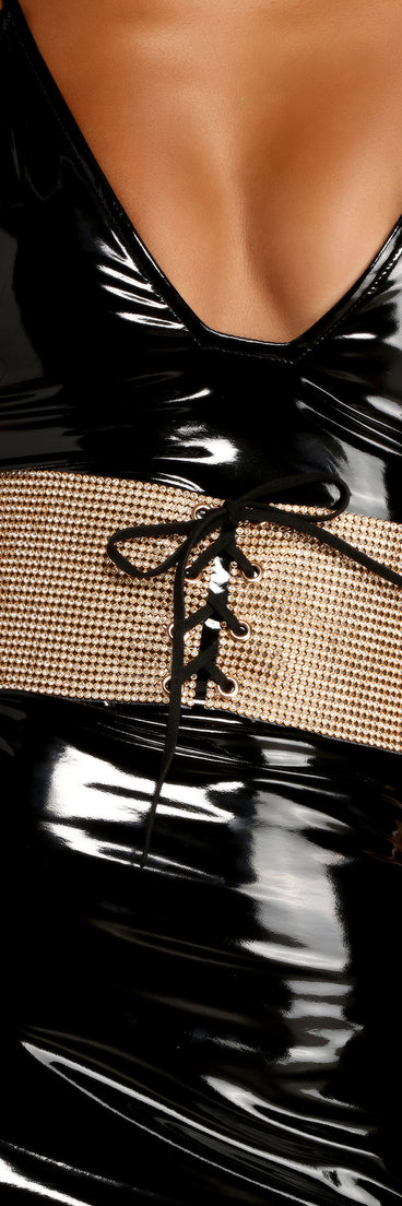 Rhinestone Lace-Up Corset Belt is a trendy pick to create 2023 festival outfits, festival dresses, outfits for concerts or raves, and complete your best party outfits!