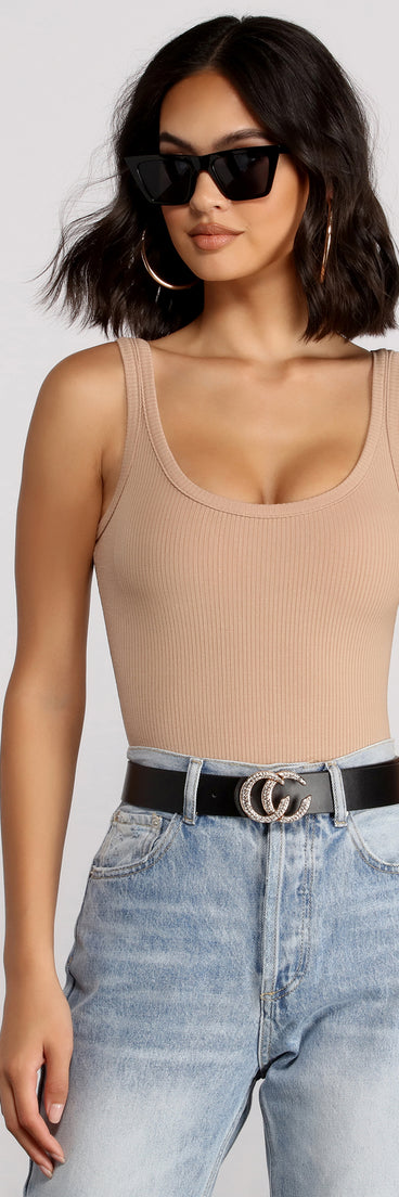 Double C Buckle Rhinestone Belt