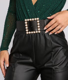 Chic And Cinched Pearl Buckle Belt