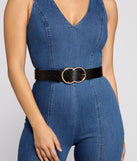 Chic Double O-Ring Buckle Belt is a fire pick to create 2023 festival outfits, concert dresses, outfits for raves, or to complete your best party outfits or clubwear!