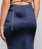 Major Glam Status Rhinestone Chain Belt is a stunning choice for a bridesmaid dress or maid of honor dress, and to feel beautiful at Prom 2023, spring weddings, formals, & military balls!