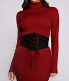 Faux Suede Lace-Up Corset Belt