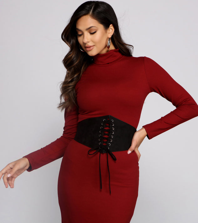 bodycon dress with corset belt Cut Out Corset Belt | Black | HAUTE CUIR 61 main image 0