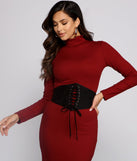 Faux Suede Lace-Up Corset Belt