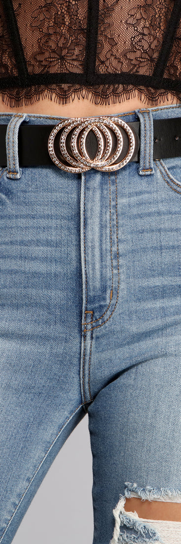 Glamorous Vibes Rhinestone O-Ring Belt