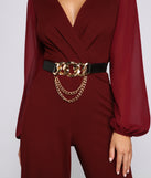 So Extra Chunky Chain Link Faux Leather Belt