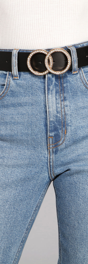 Rhinestone Double O-Ring Buckle Belt