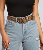Double O-Ring Snake Print Belt is a trendy pick to create 2023 festival outfits, festival dresses, outfits for concerts or raves, and complete your best party outfits!