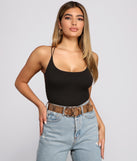 Double O-Ring Snake Print Belt is a trendy pick to create 2023 festival outfits, festival dresses, outfits for concerts or raves, and complete your best party outfits!