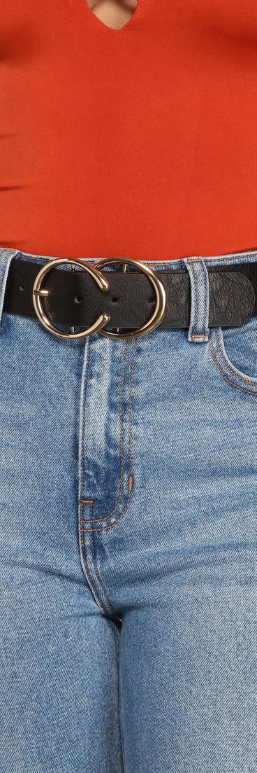 Cinched And Chic O-Ring Faux Leather Belt