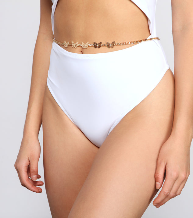 Flutter On Butterfly Charm Belly Chain is a trendy pick to create 2023 festival outfits, festival dresses, outfits for concerts or raves, and complete your best party outfits!