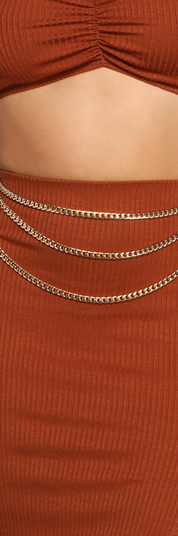 Layered Luxe Swag Chain Belt