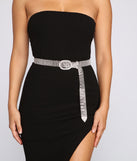 Encircled In Glam Rhinestone Belt is a stunning choice for a bridesmaid dress or maid of honor dress, and to feel beautiful at Homecoming 2023, fall or winter weddings, formals, & military balls!