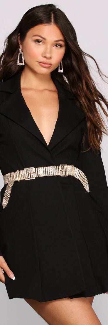 Feelin' Extra Rhinestone Double Buckle Belt is a stunning choice for a bridesmaid dress or maid of honor dress, and to feel beautiful at Prom 2023, spring weddings, formals, & military balls!