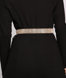 Feelin' Extra Rhinestone Double Buckle Belt is a stunning choice for a bridesmaid dress or maid of honor dress, and to feel beautiful at Prom 2023, spring weddings, formals, & military balls!