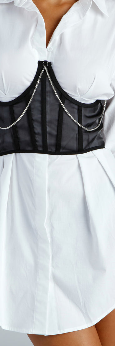 Sultry Glam Rhinestone Strap Underbust Bustier