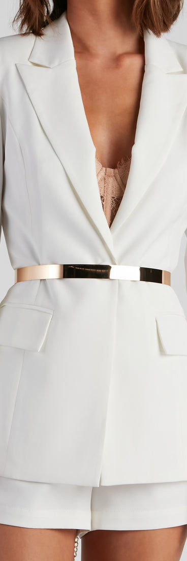 Subtle And Sleek Metal Belt for 2022 festival outfits, festival dress, outfits for raves, concert outfits, and/or club outfits