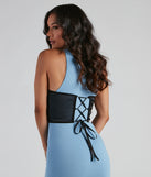 All I Need Mesh Underbust Belt for 2022 festival outfits, festival dress, outfits for raves, concert outfits, and/or club outfits