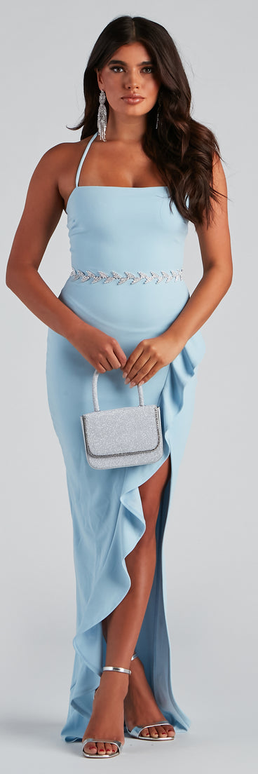 Style Curve Rhinestone Leaf Belt