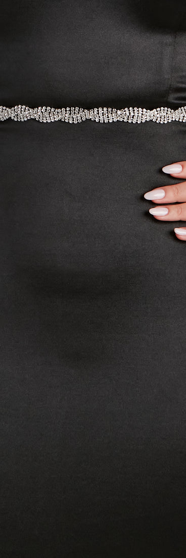 Glam Rhinestone Braided Belt