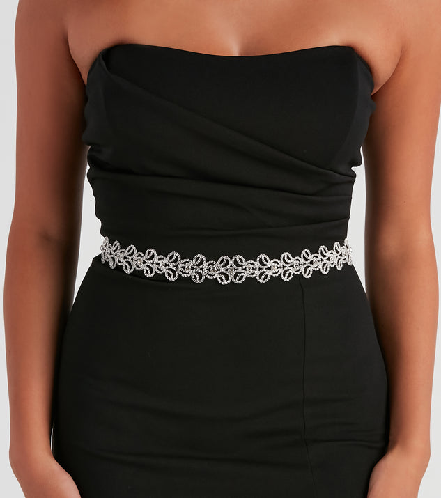 Rhinestone Belt Skinny Waist Belt For Dress Elegant Sparkle Rhinestone Belt  Windsor