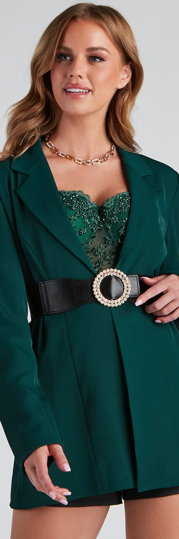 Chic Sparkle Pearl Buckle Belt