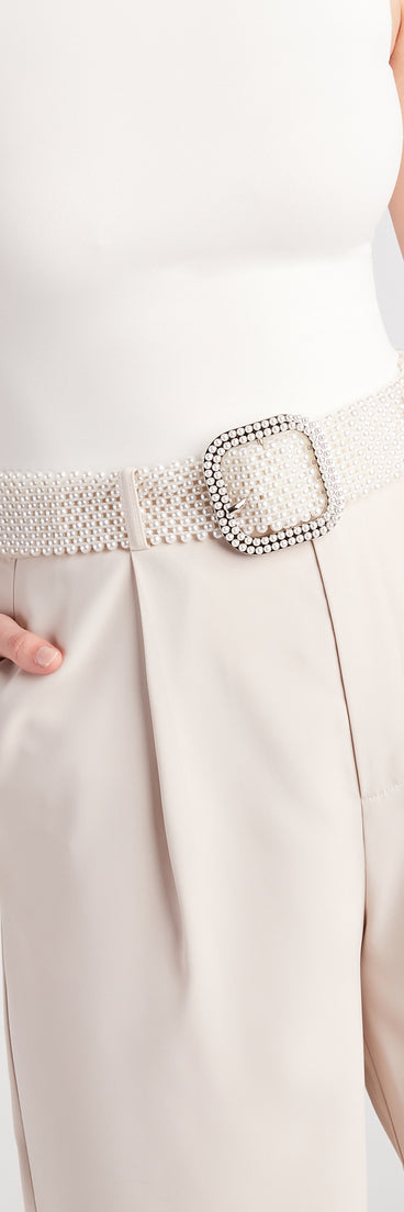 Chic Girl Pearl Statement Belt