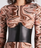 Cinch Up Faux Leather Corset Belt is a trendy pick to create 2023 festival outfits, festival dresses, outfits for concerts or raves, and complete your best party outfits!