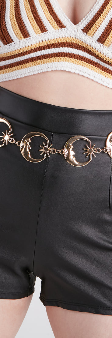 Under The Night Sky Moon And Star Chain Belt