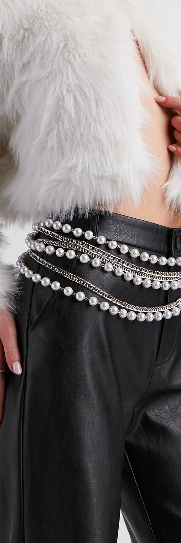 Flawless Serves Faux Pearl Layered Belt