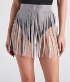 Festival Glam Rhinestone Fringe Belt is a fire pick to create 2023 festival outfits, concert dresses, outfits for raves, or to complete your best party outfits or clubwear!