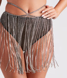 Forever Glam Rhinestone Fringe Belt is a fire pick to create 2023 festival outfits, concert dresses, outfits for raves, or to complete your best party outfits or clubwear!