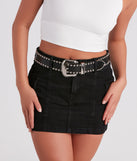 Chic Studded Western Buckle Belt is a fire pick to create 2023 festival outfits, concert dresses, outfits for raves, or to complete your best party outfits or clubwear!